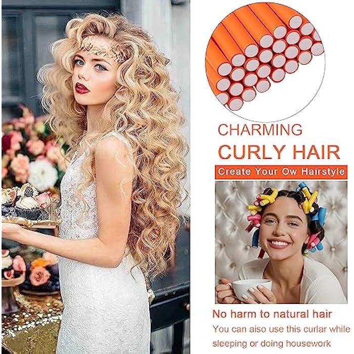 Ms Aloe 30PCS Flexible Curling Rods Twist Foam Roller Hair Curlers for Curly Hair 0.71inch No Heat Hair Rods Rollers No Heat Hair Curlers for Long, Medium, Short Hair(1.8cm) - Image 3